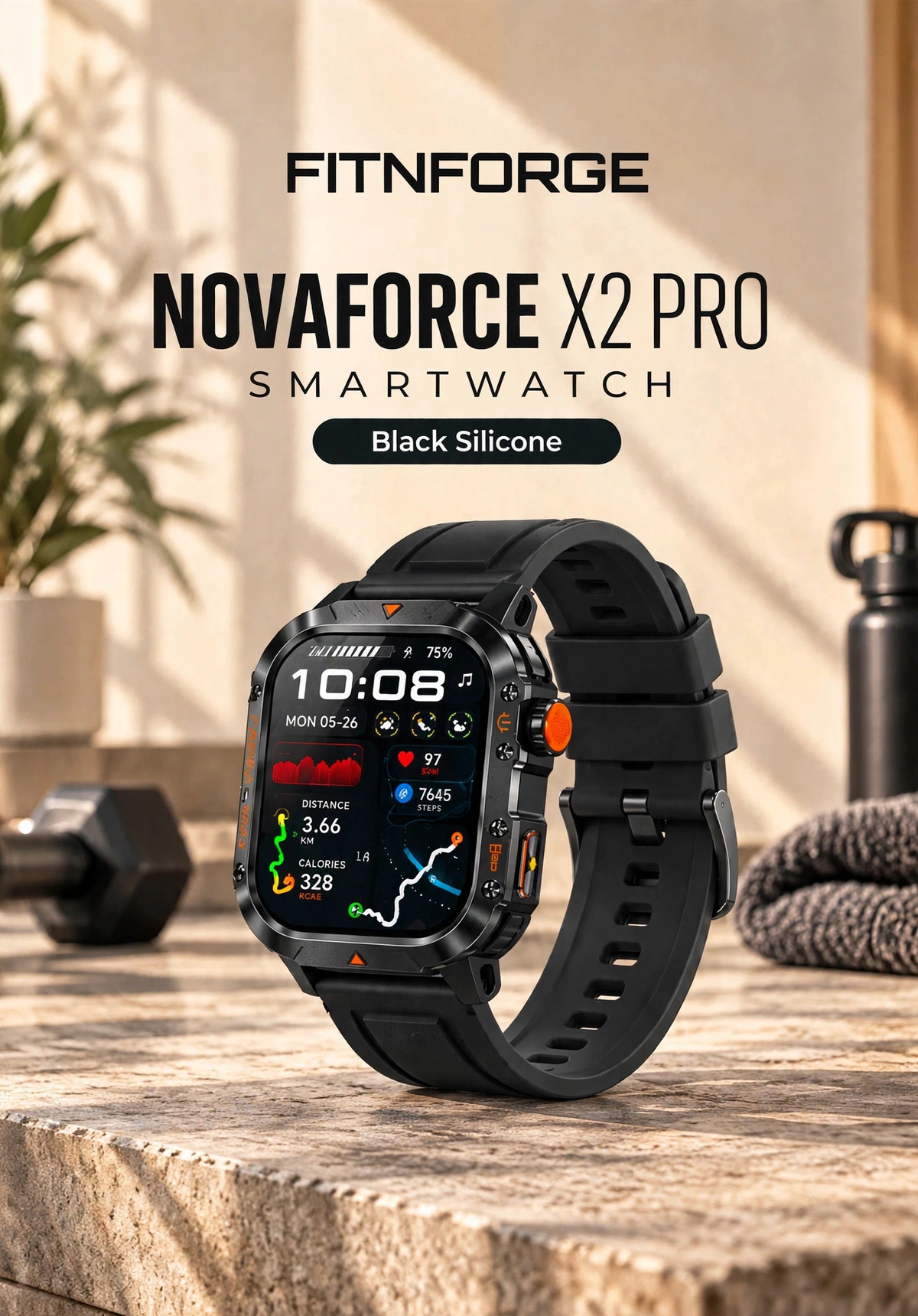 FitnForge X2 Pro fitness watch - lifestyle shot